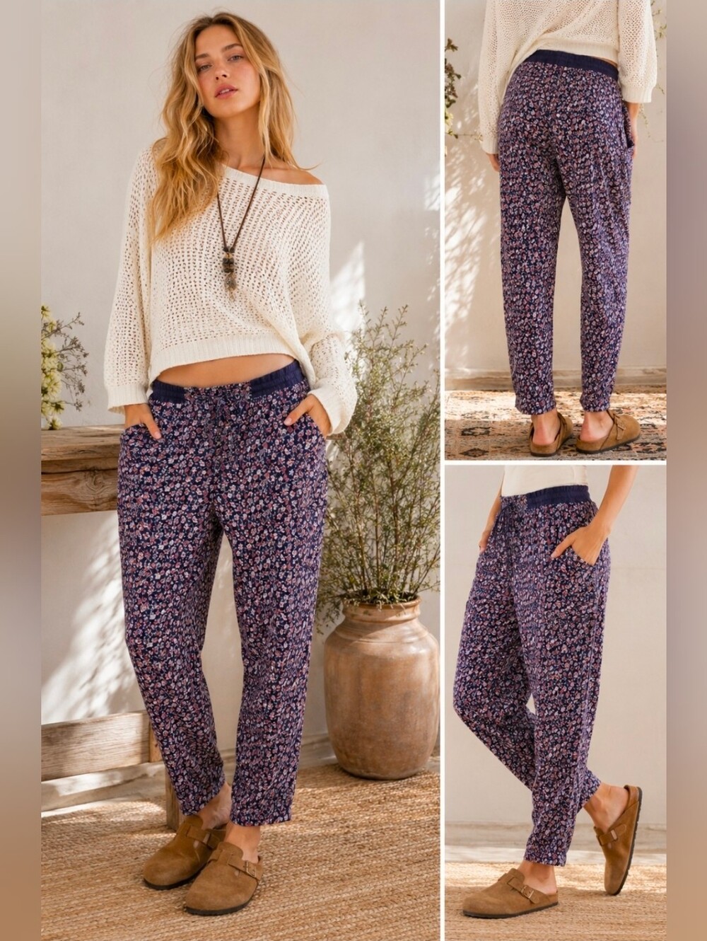 Free People Floral Print Pants